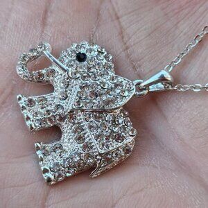 Decree Necklace Crsytals Accent Elephant Pendant Fashion Jewelry
